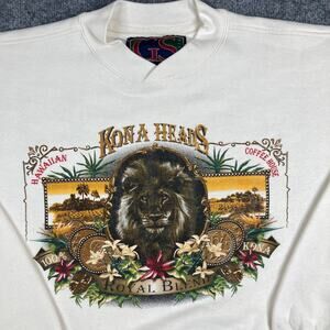 GS Sport Sweatshirt Mens Size L White Basic Pullover Crewneck Minimalist Casual